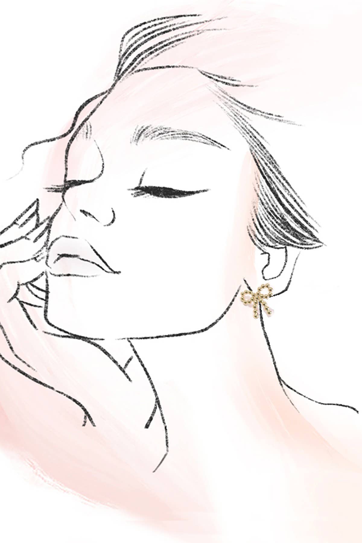 Ball Rope Bow Stud Earrings