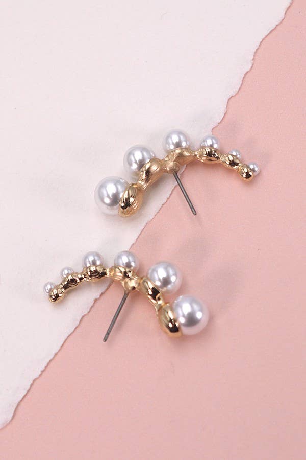 Crescent Pearl Earrings