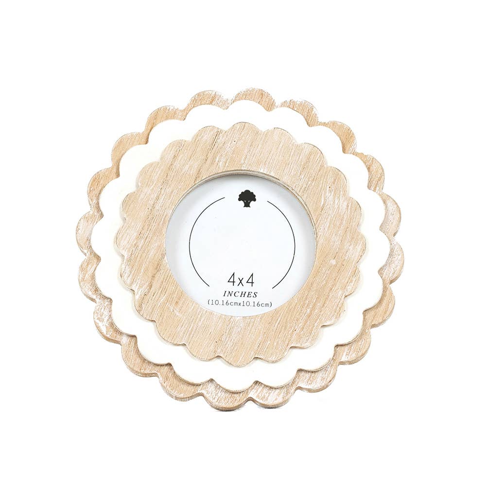 8x8 Round Scalloped Edge Photo Frame
