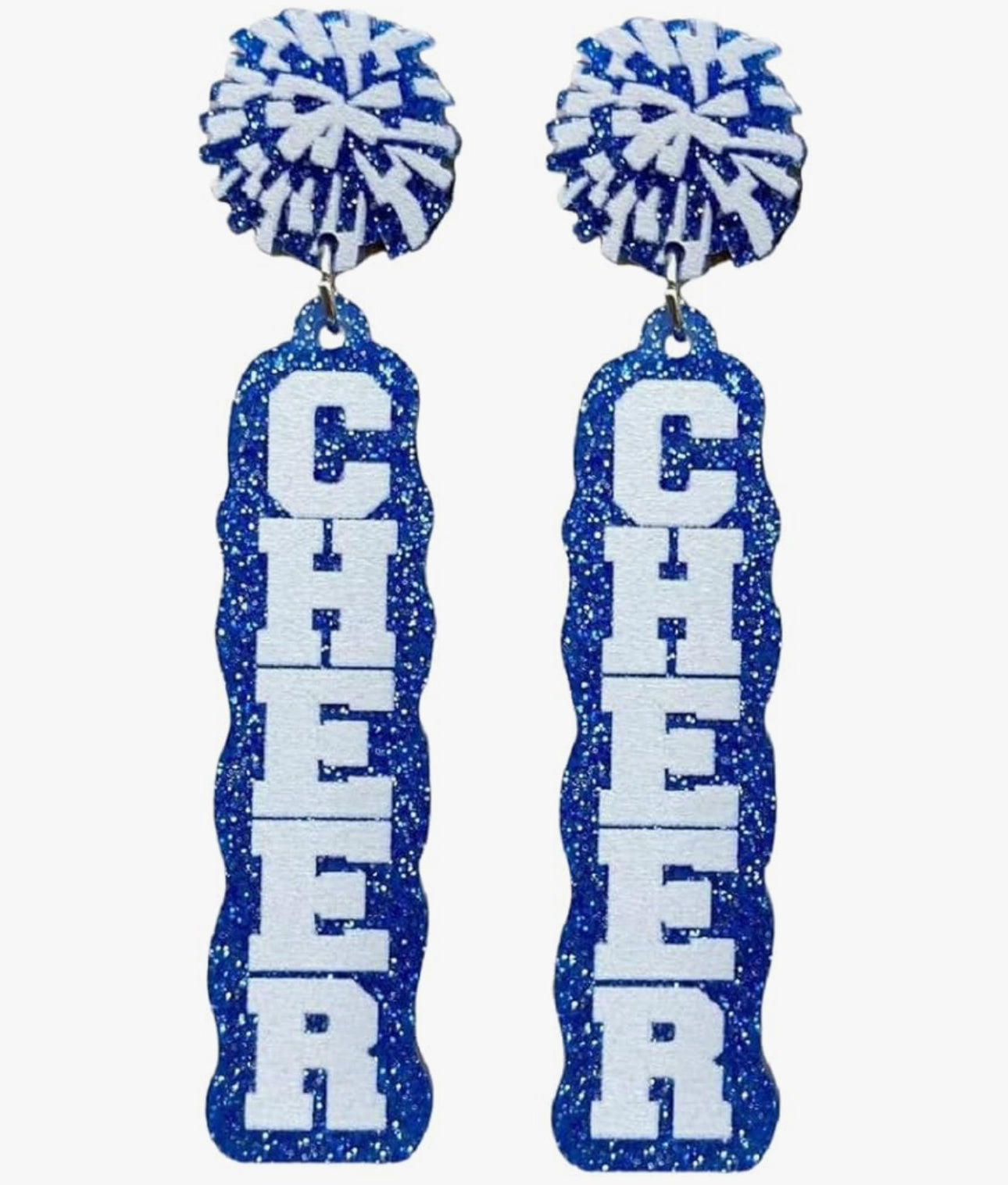 Cheer Blue Pom Earrings