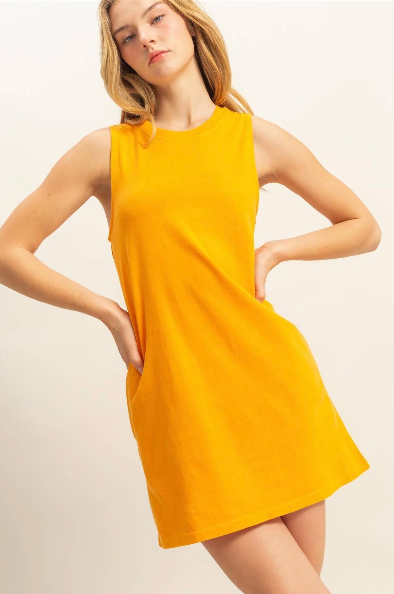 Orange Summer Sleeveless Dress