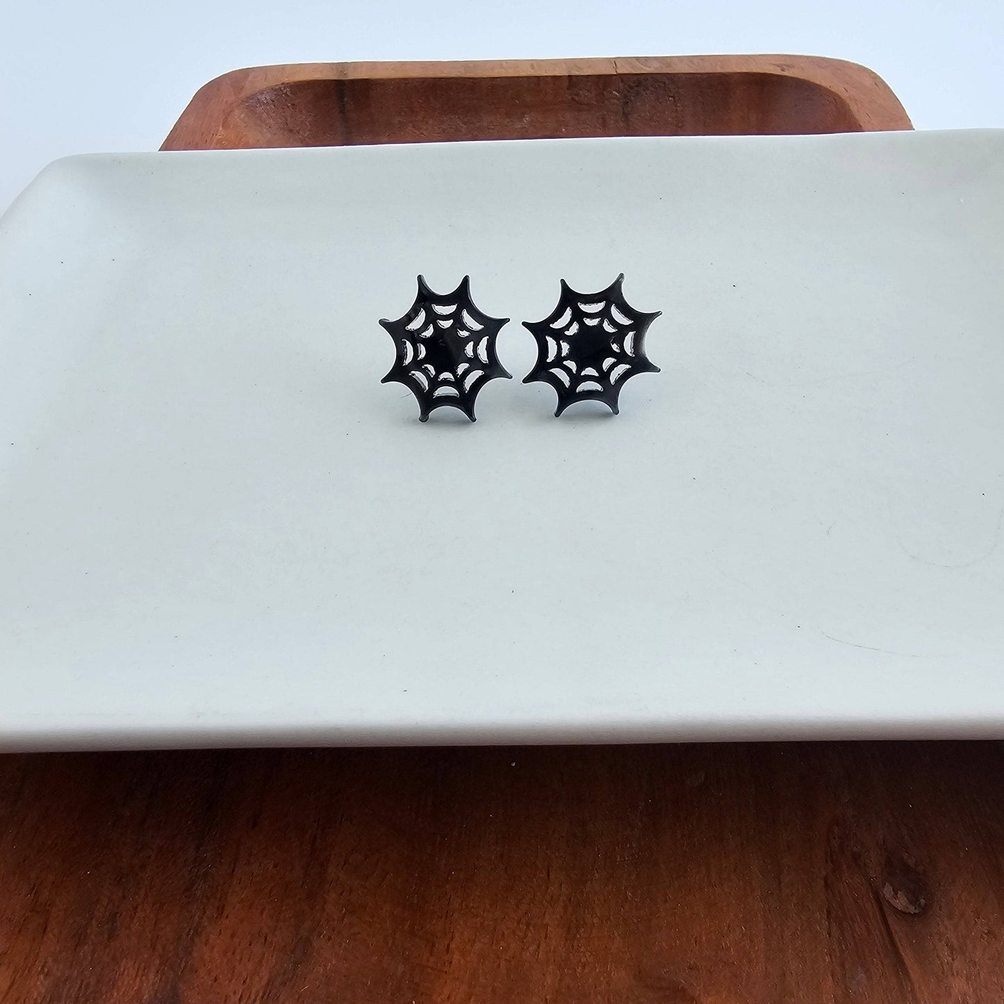 Black Spider Web Studs