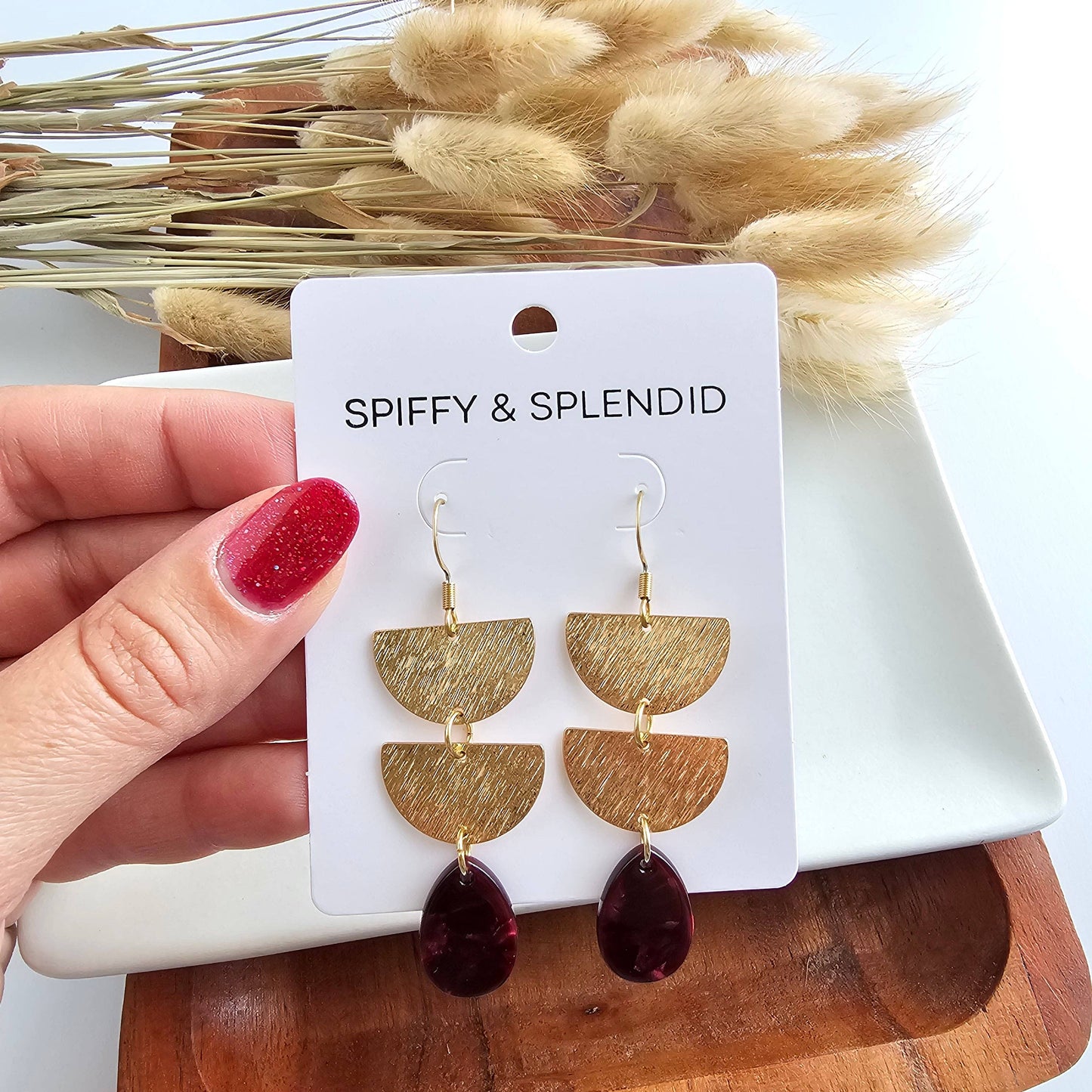 Maroon Aria Earrings