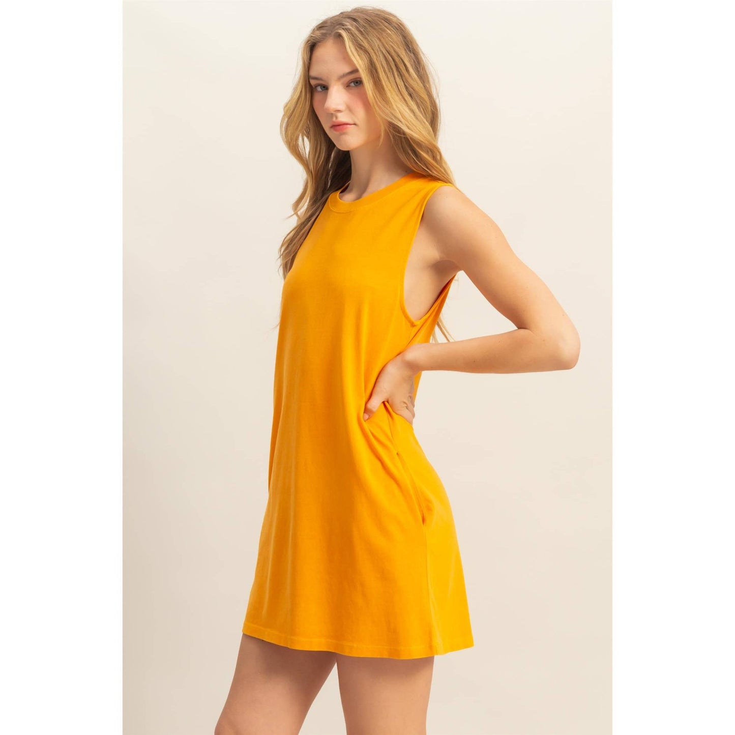 Orange Summer Sleeveless Dress