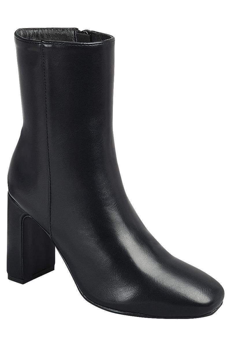 Black Tall Block Heel Booties