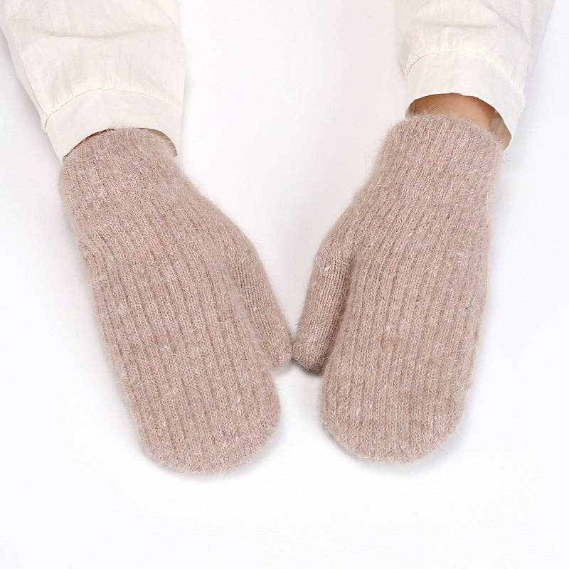Padded Knit Mitten Gloves