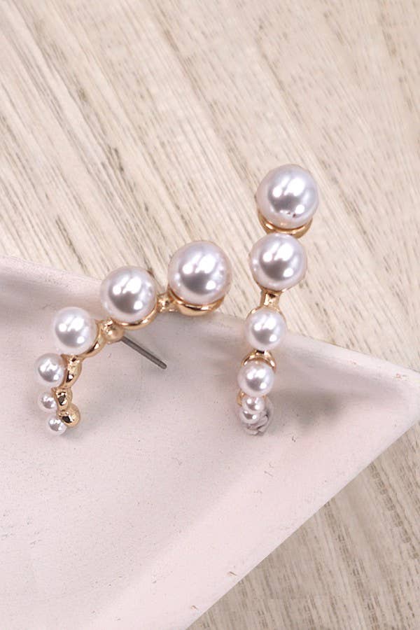 Crescent Pearl Earrings