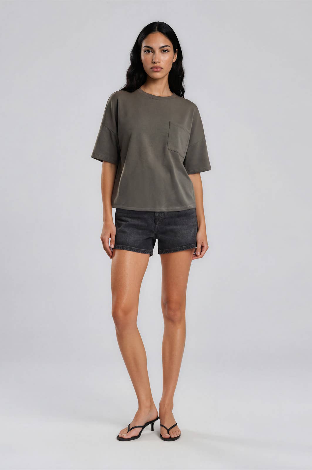 Olive Scuba Crew Neck Pocket Tee