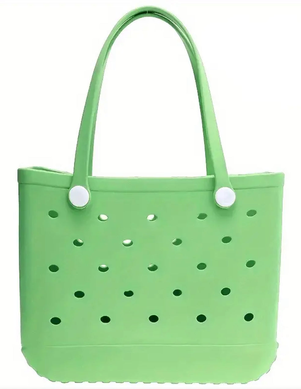Medium Green Waterproof Rubber Beach Tote