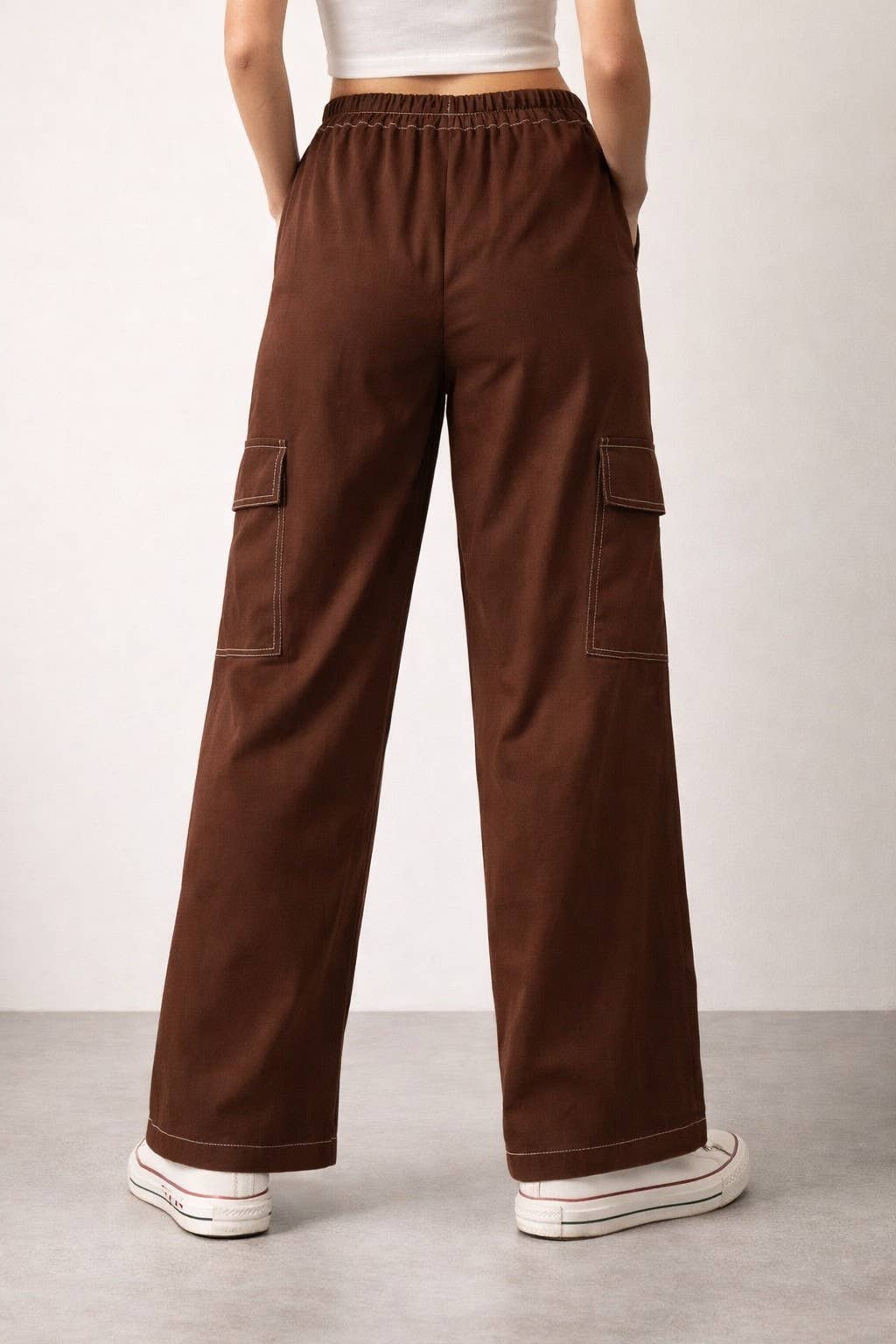 Chocolate Wide Leg Cargo Pants