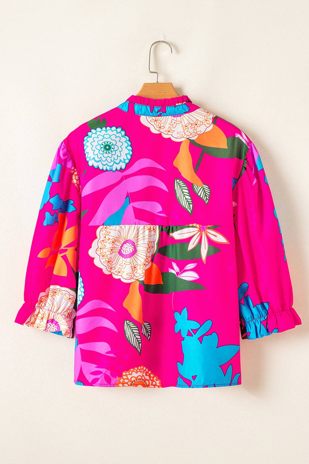 Floral Ruffle Puff Sleeve Top