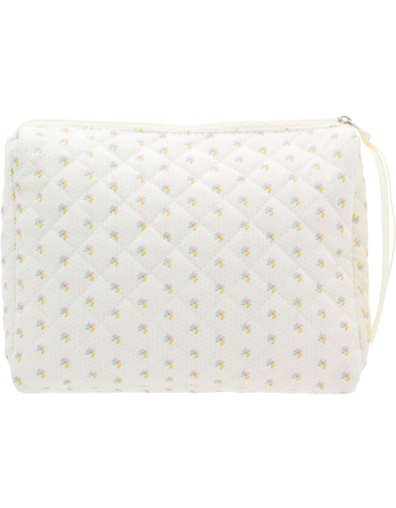 White Floral Cosmetic Pouch