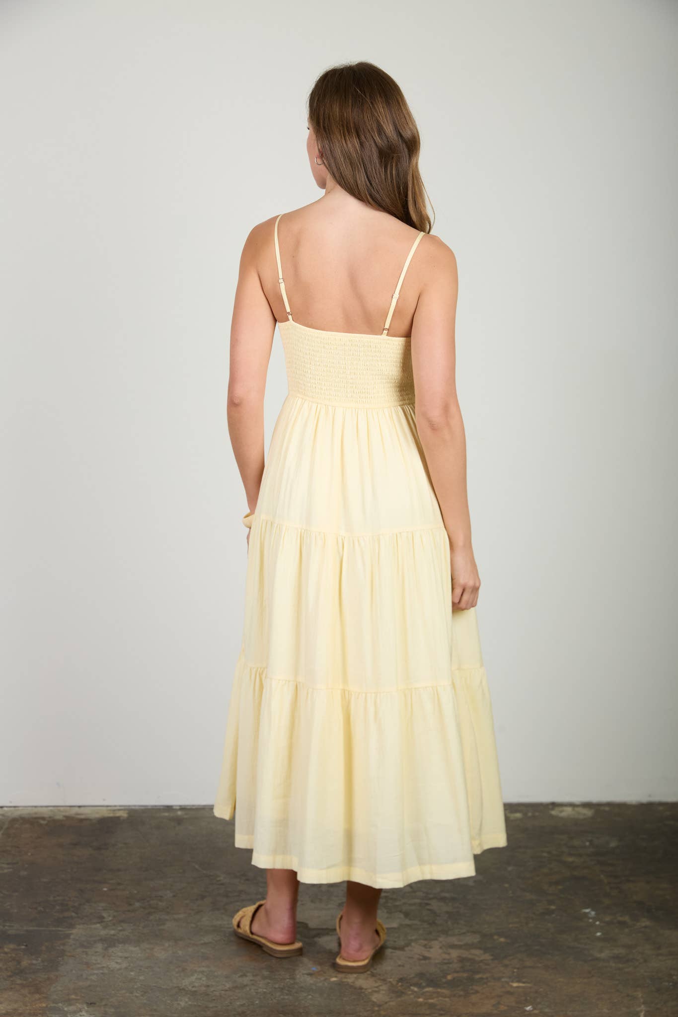 Butter Yellow Pleated Front Tie Mini Dress