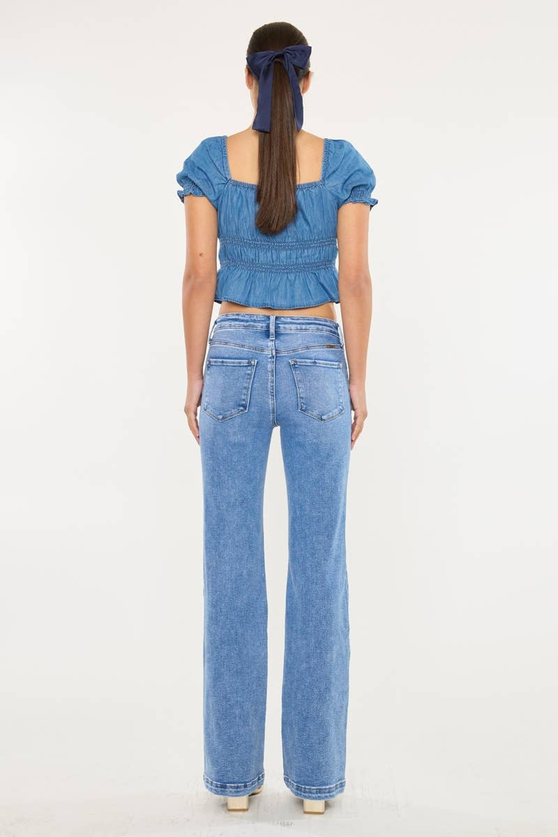 Kan Can High Rise Wide Leg Flare Jeans