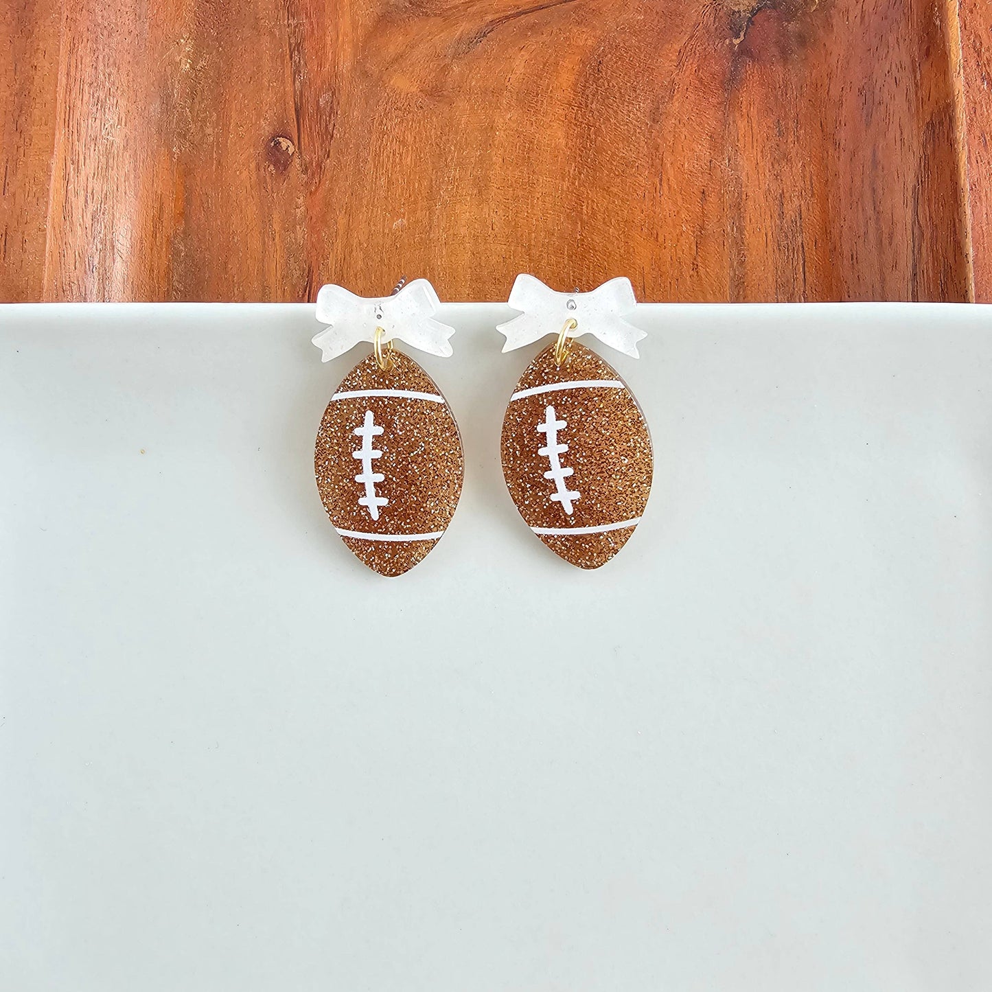 Bow Football Game Day Earrings
