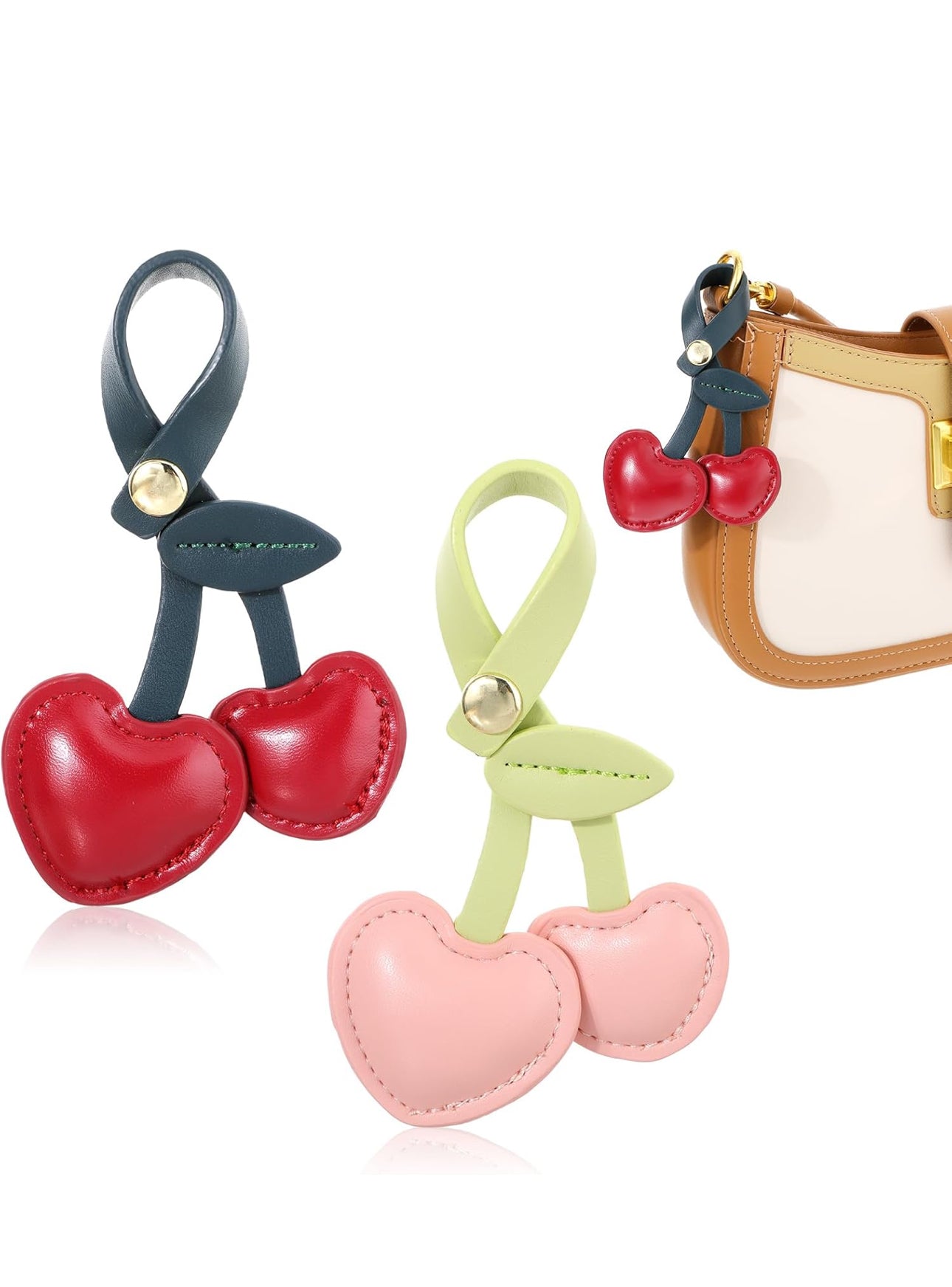 Cherry Leather Bag Charm