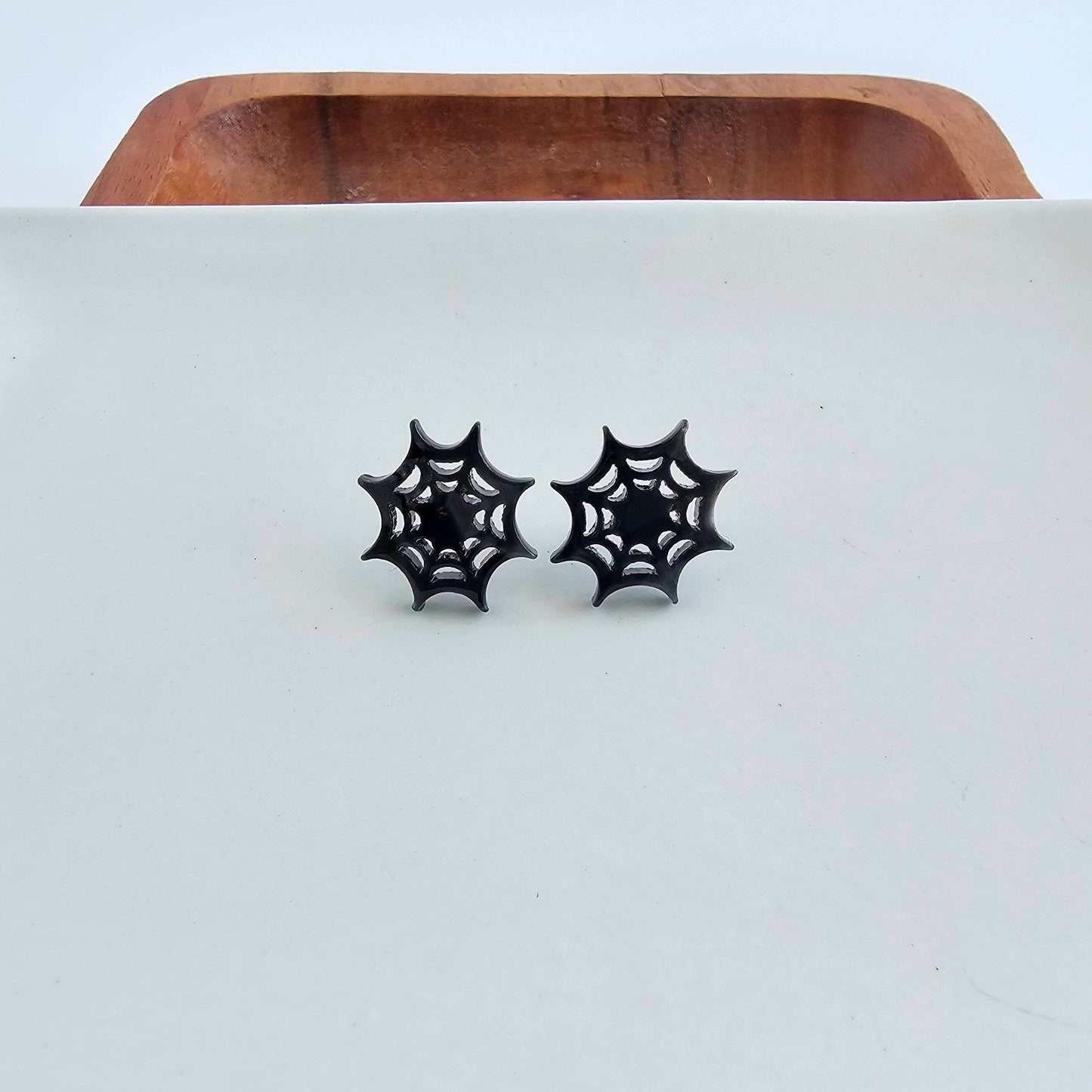 Black Spider Web Studs