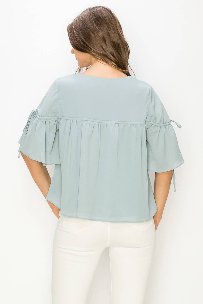 Shirring V-Neck Emma Top