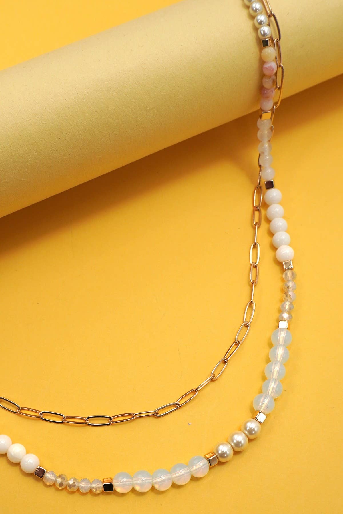 Double Layer Natural Bead Necklace