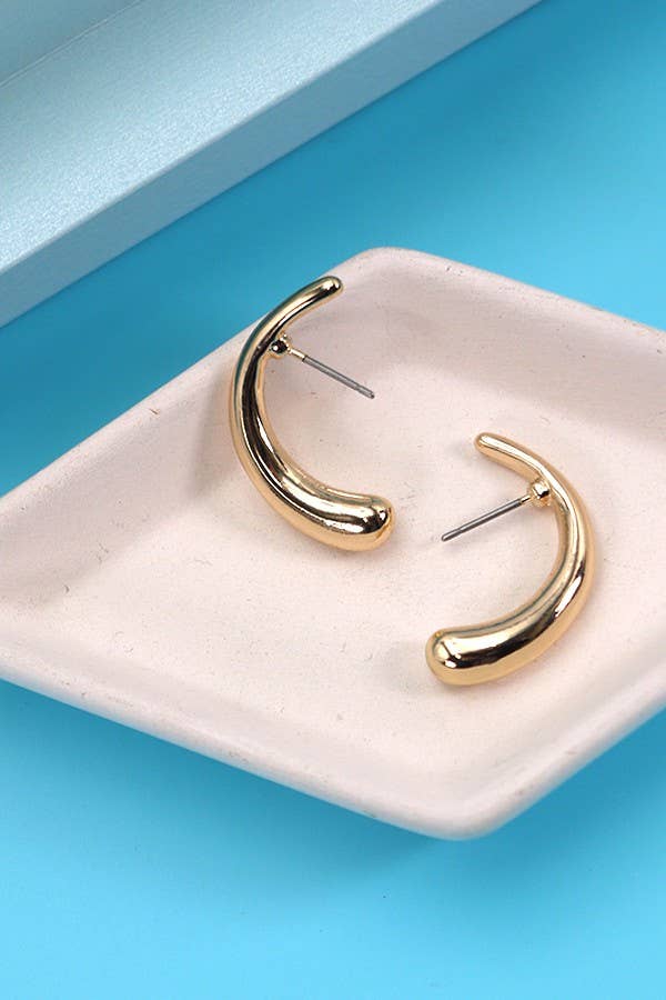 Half Moon Gold Earrings