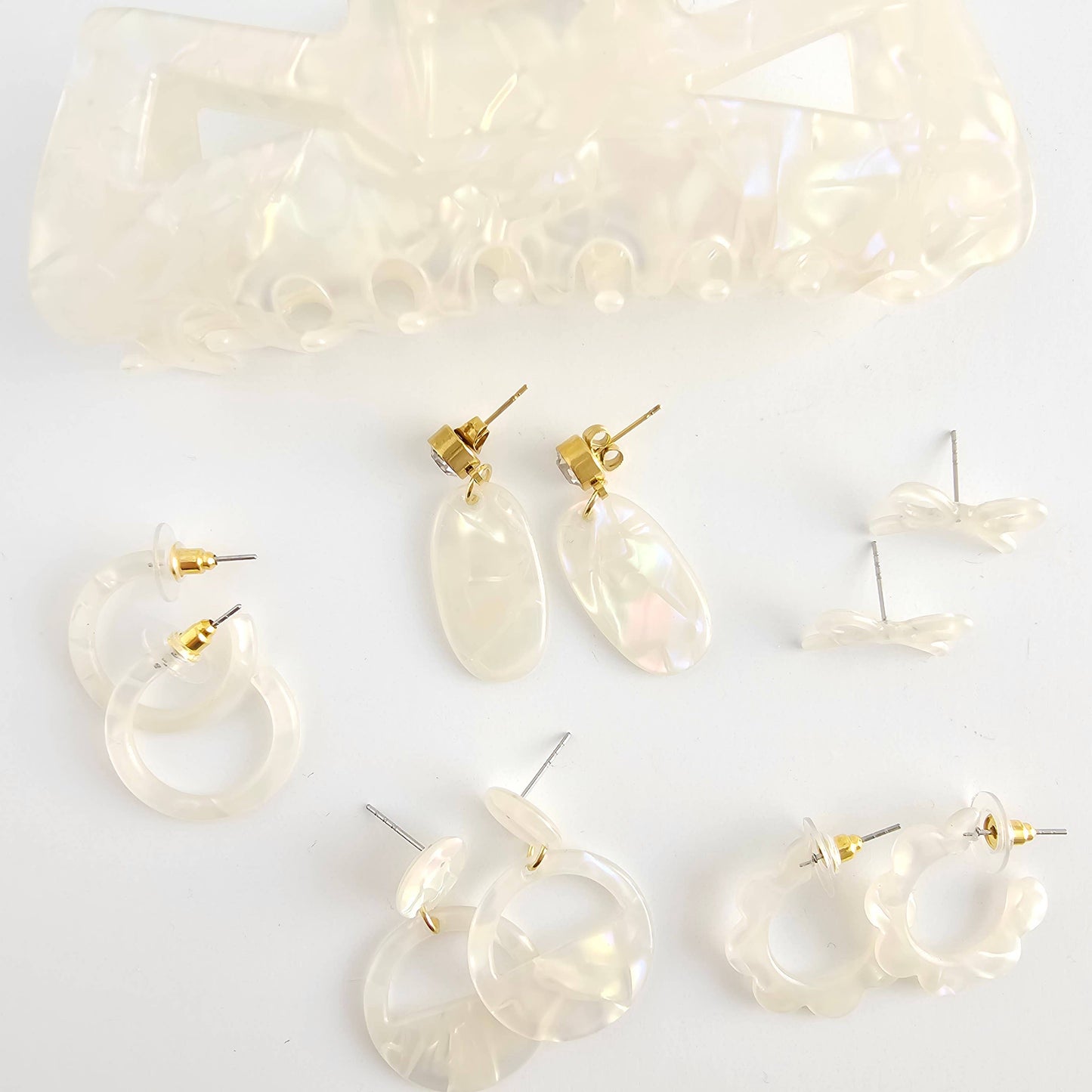 Bowie Studs - Opalite // Spring Earrings, Jewelry
