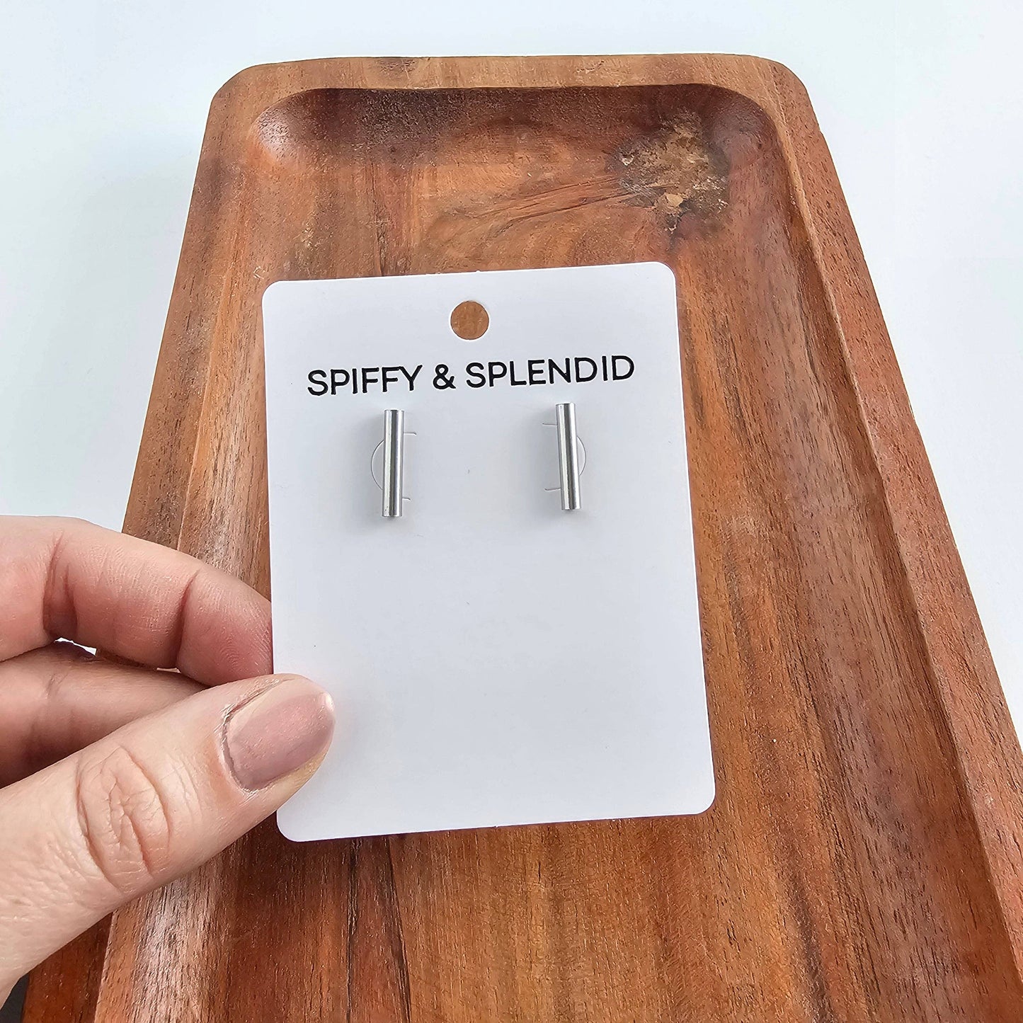 Luxe Silver Bar Studs