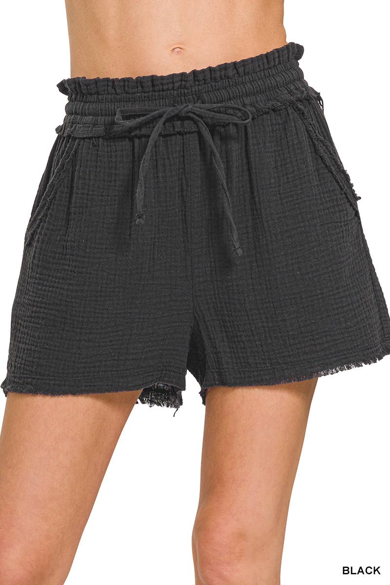 Double Gauze Drawstring Shorts