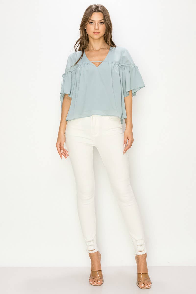 Shirring V-Neck Emma Top