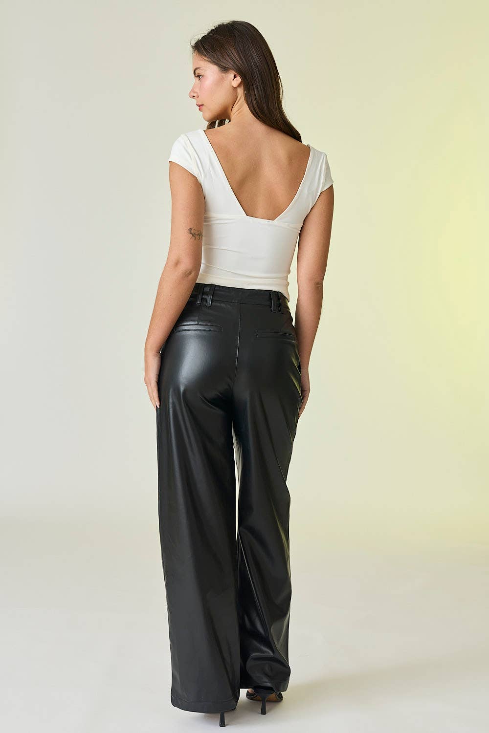 Jade Faux Leather Wide-Leg Pants