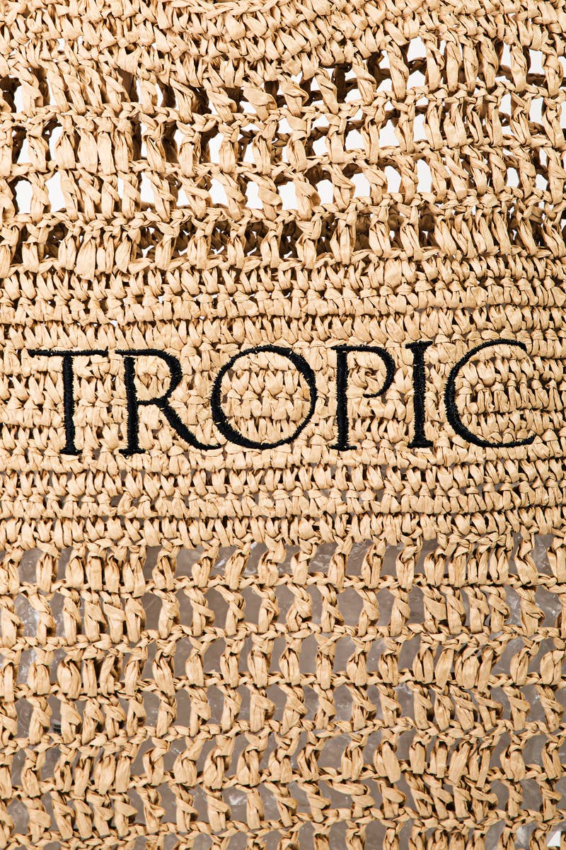 Straw Braided Tropic Tote Bag