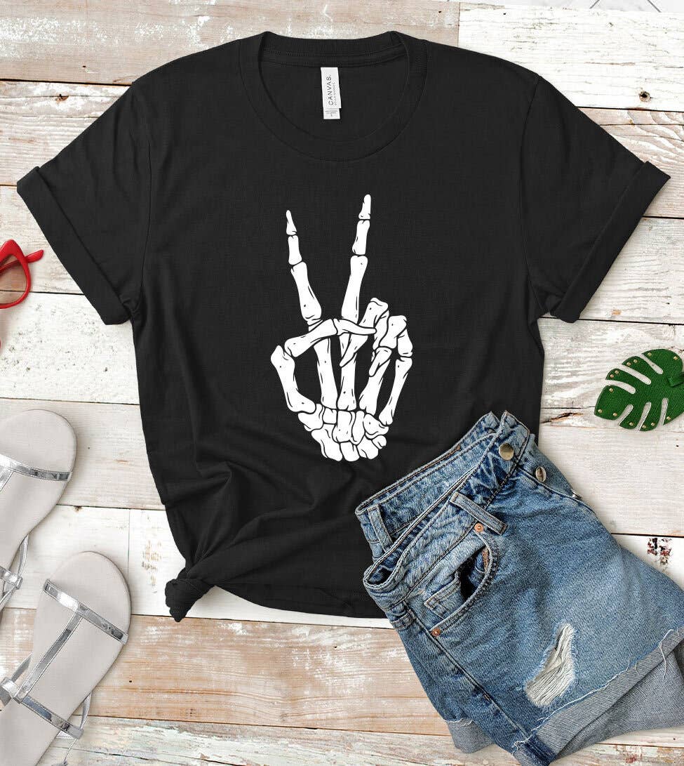 Skeleton Peace Sign Tee