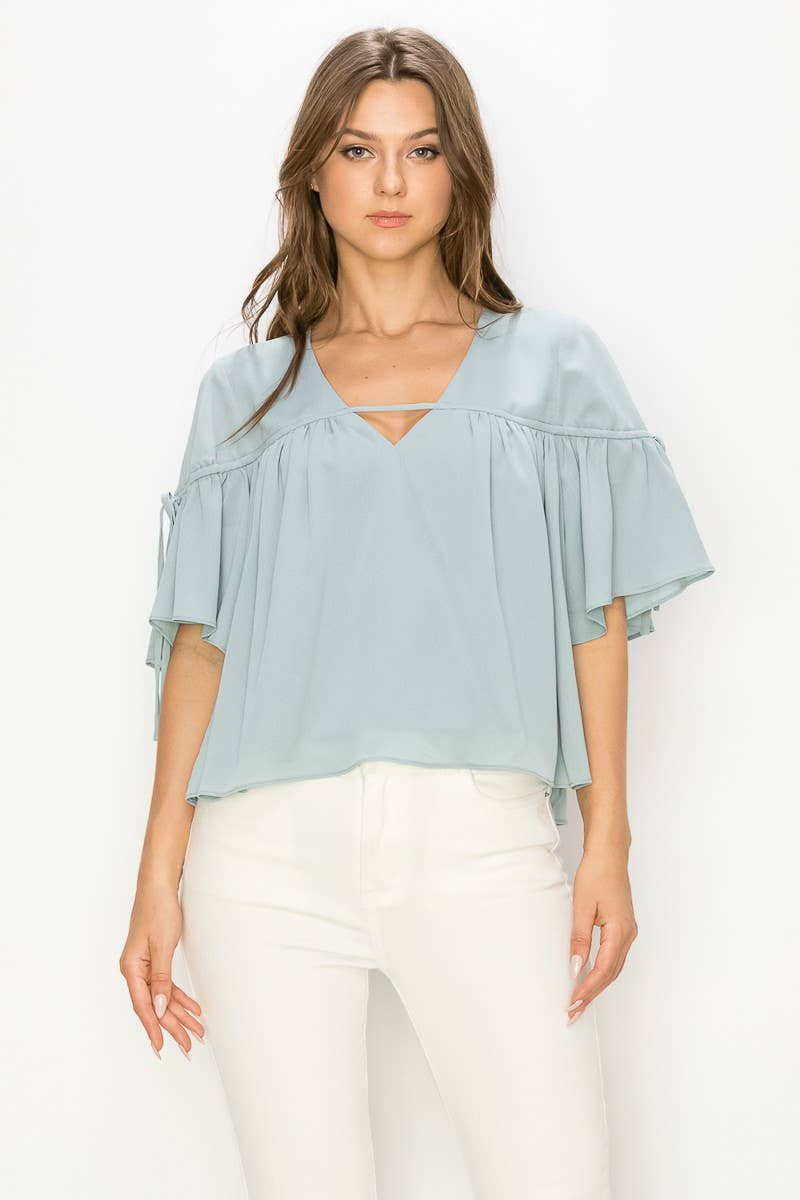 Shirring V-Neck Emma Top