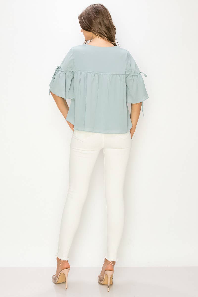Shirring V-Neck Emma Top