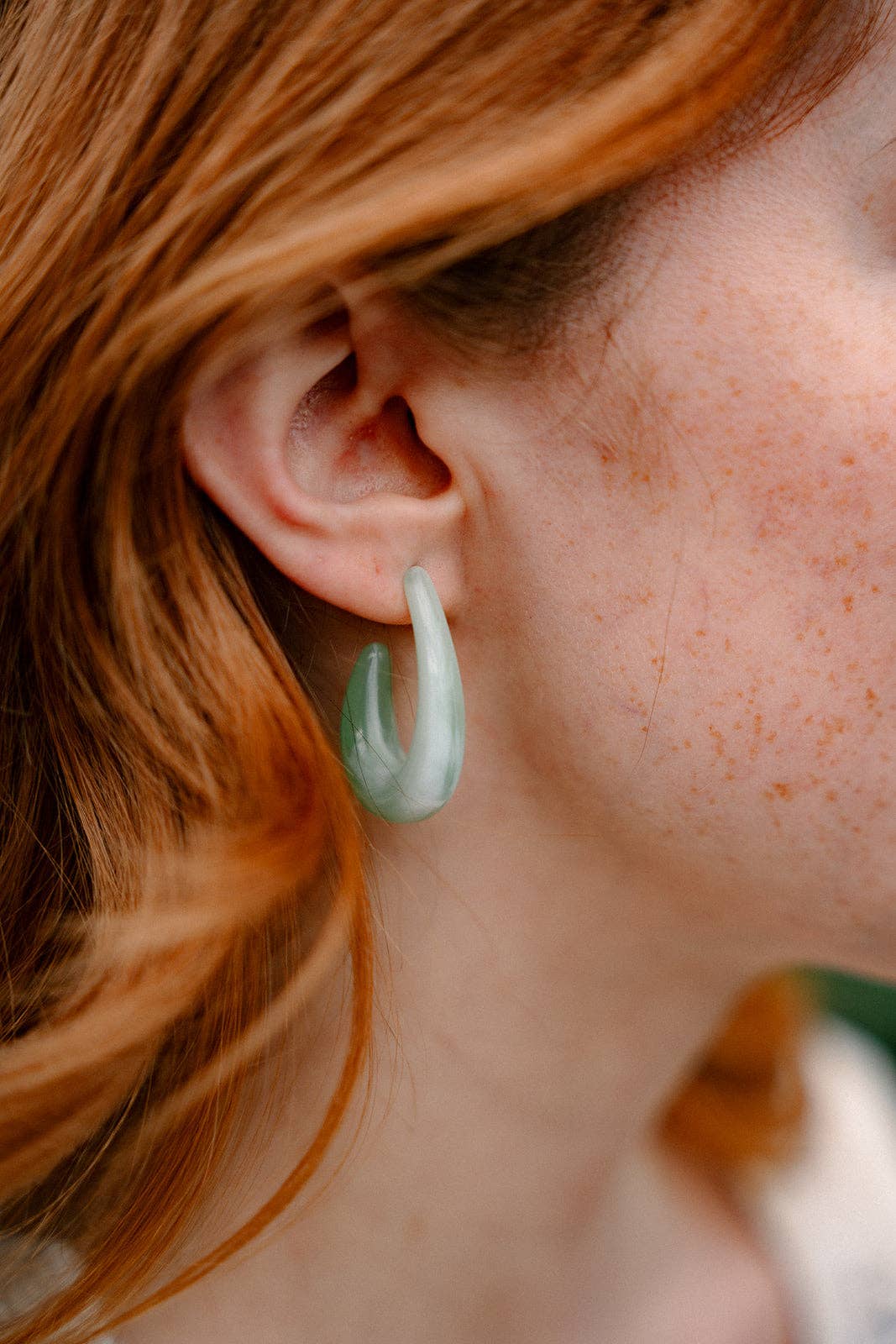 Sage Julie Hoop Earrings