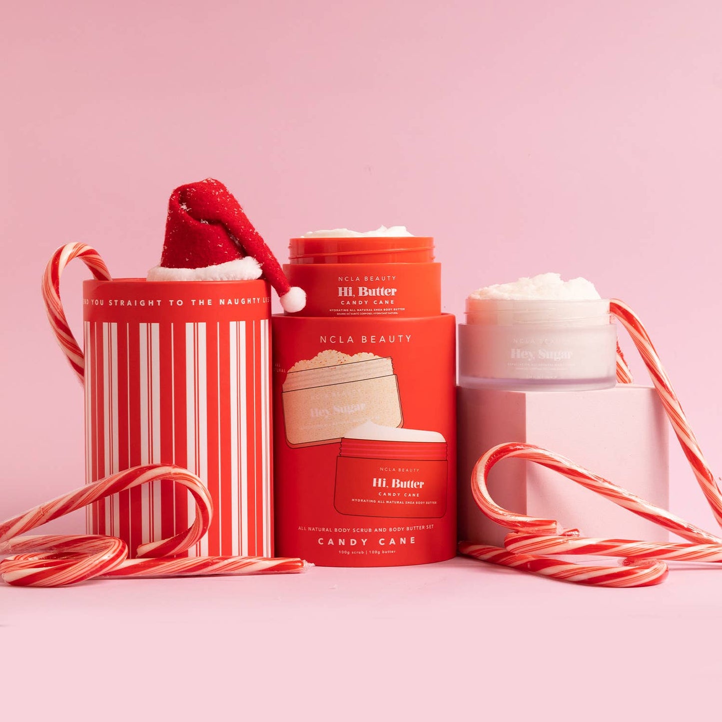 Candy Cane Body Scrub + Body Butter Holiday Gift Set