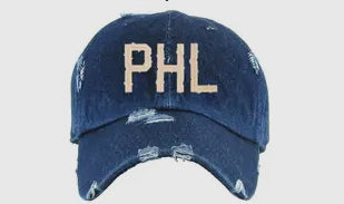 Dark Denim PHL Distressed Hat