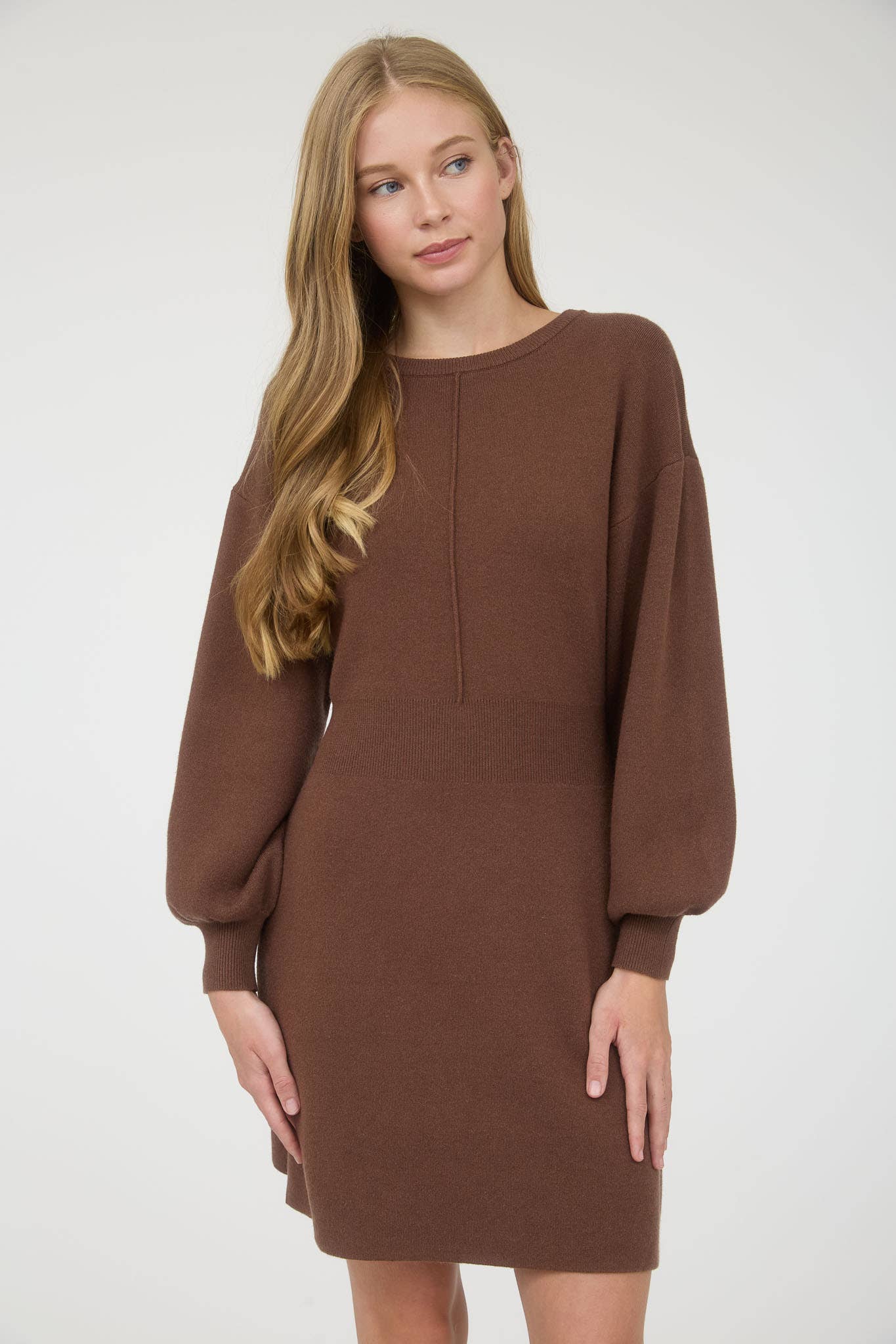 Long Sleeve Back Bow Sweater Dress