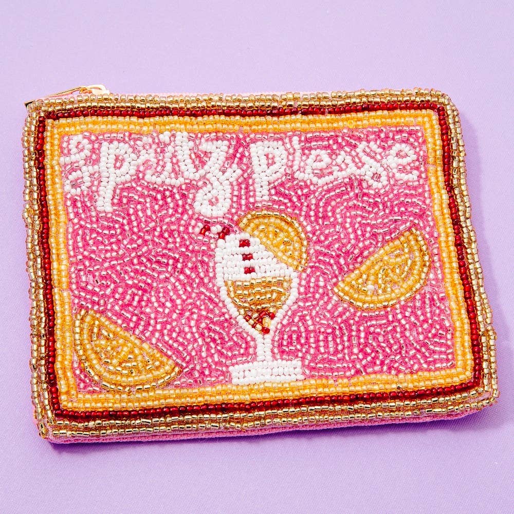 Spritz Please Beaded Coin Purse