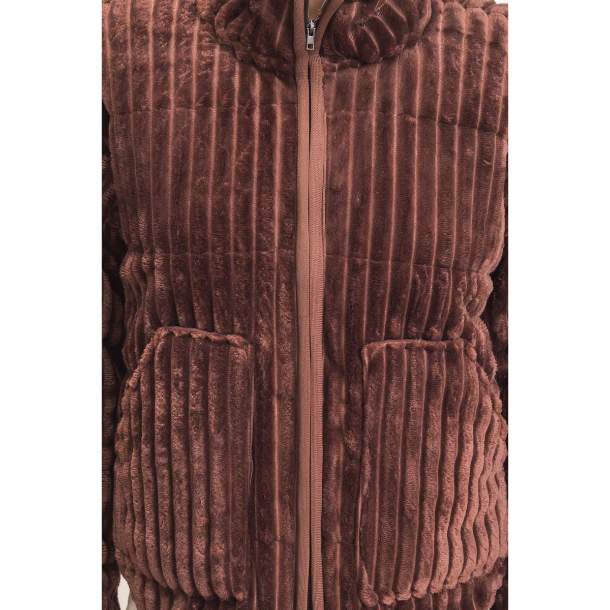 Chocolate Quilted Corduroy Jacket