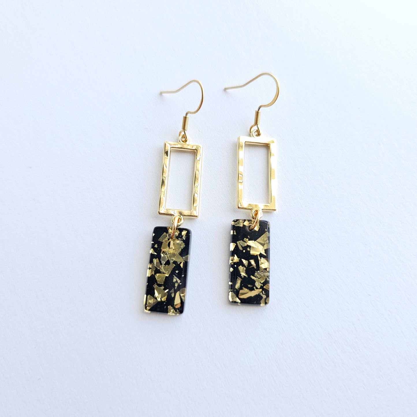 Black Gold Flake Earrings
