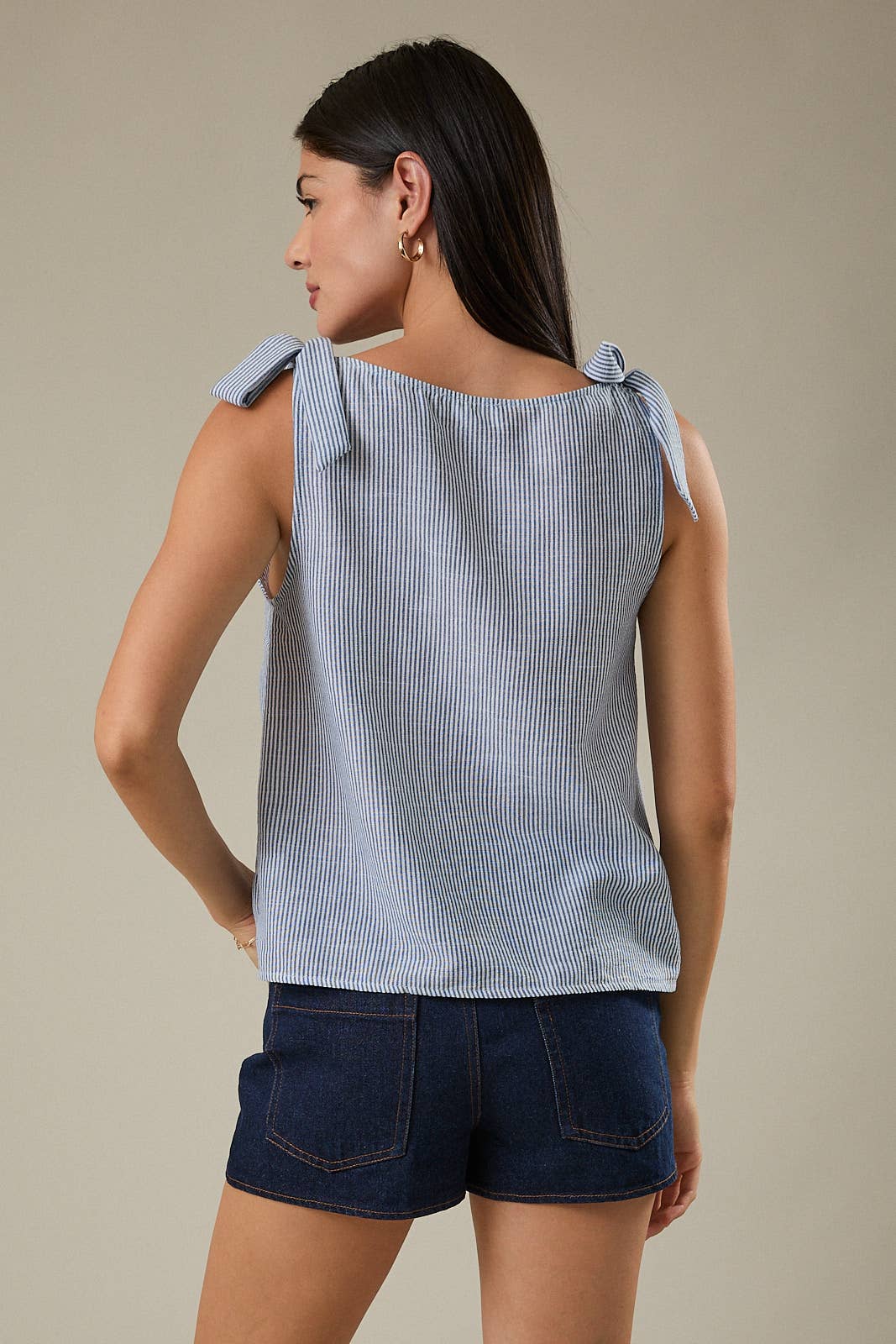 Boat Neck Shoulder Tie Top