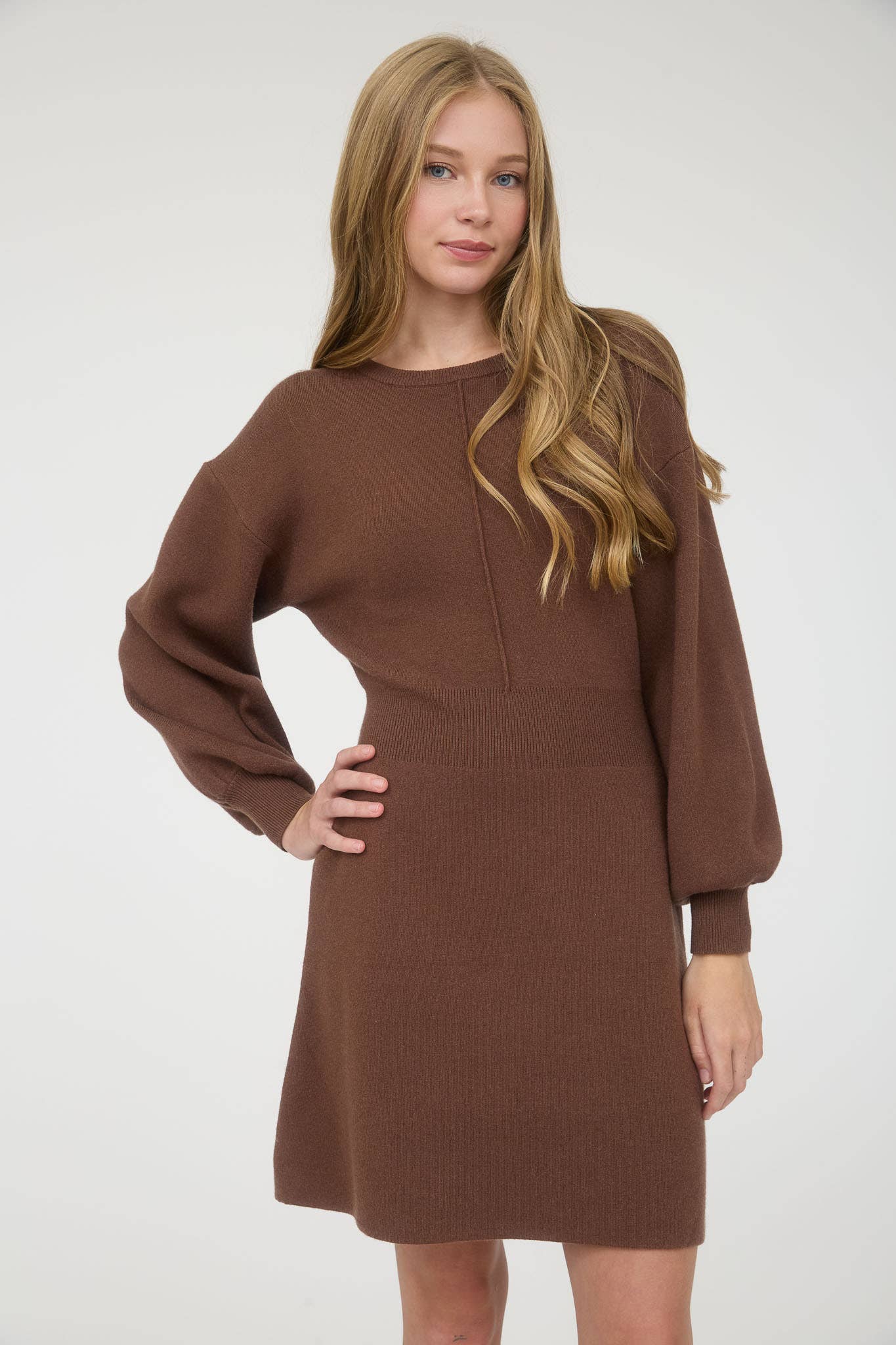 Long Sleeve Back Bow Sweater Dress