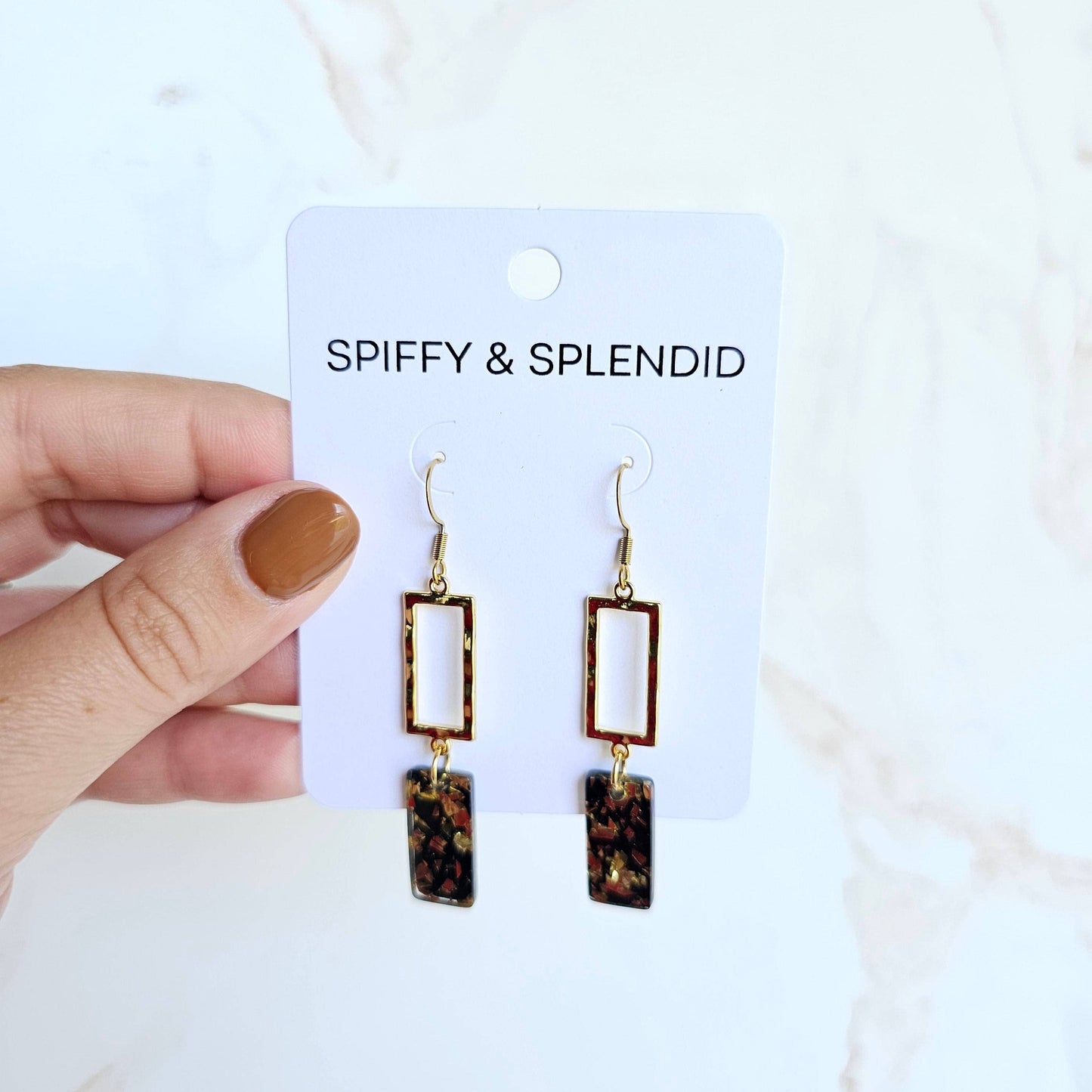 Black Gold Flake Earrings