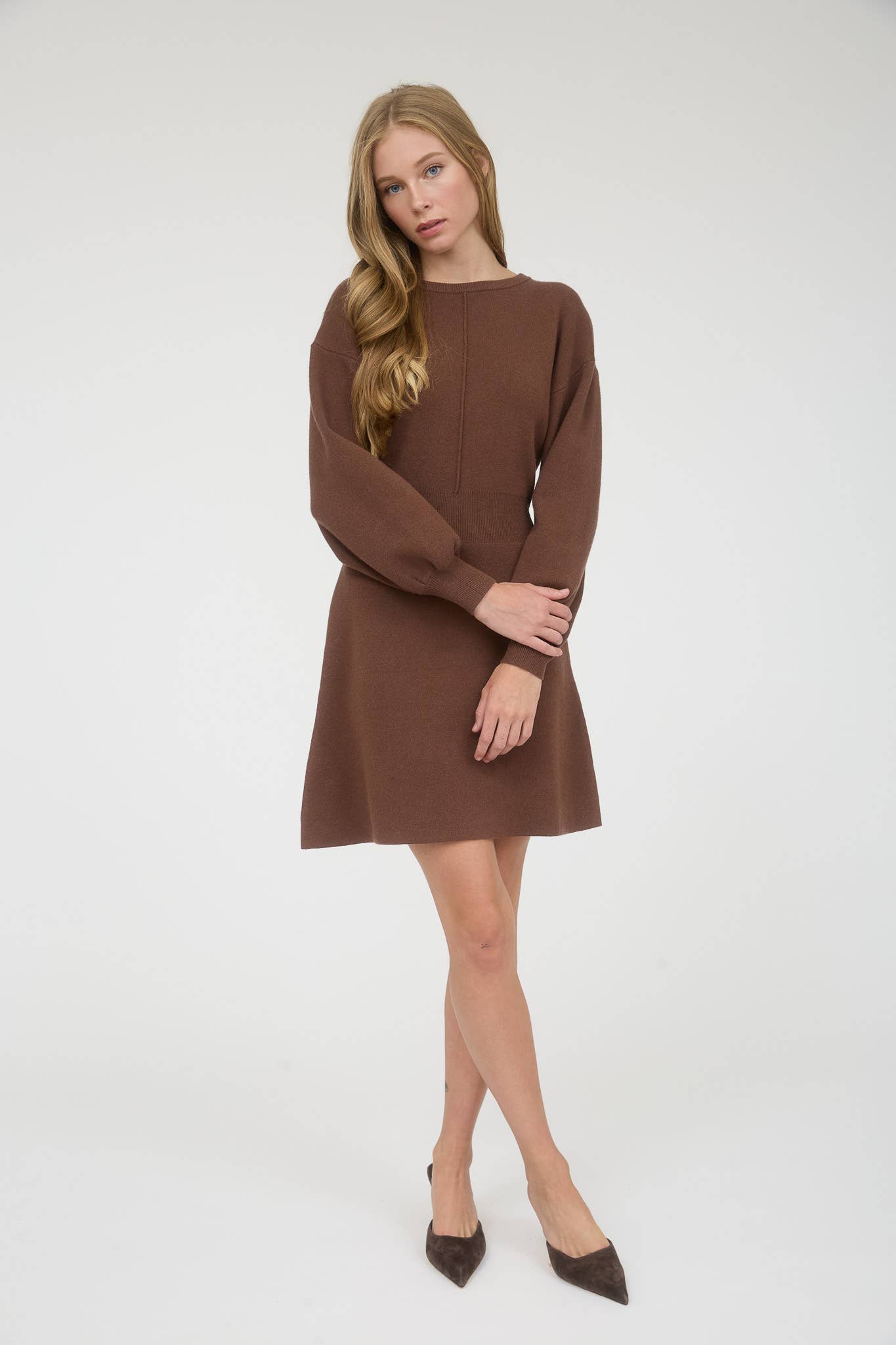 Long Sleeve Back Bow Sweater Dress