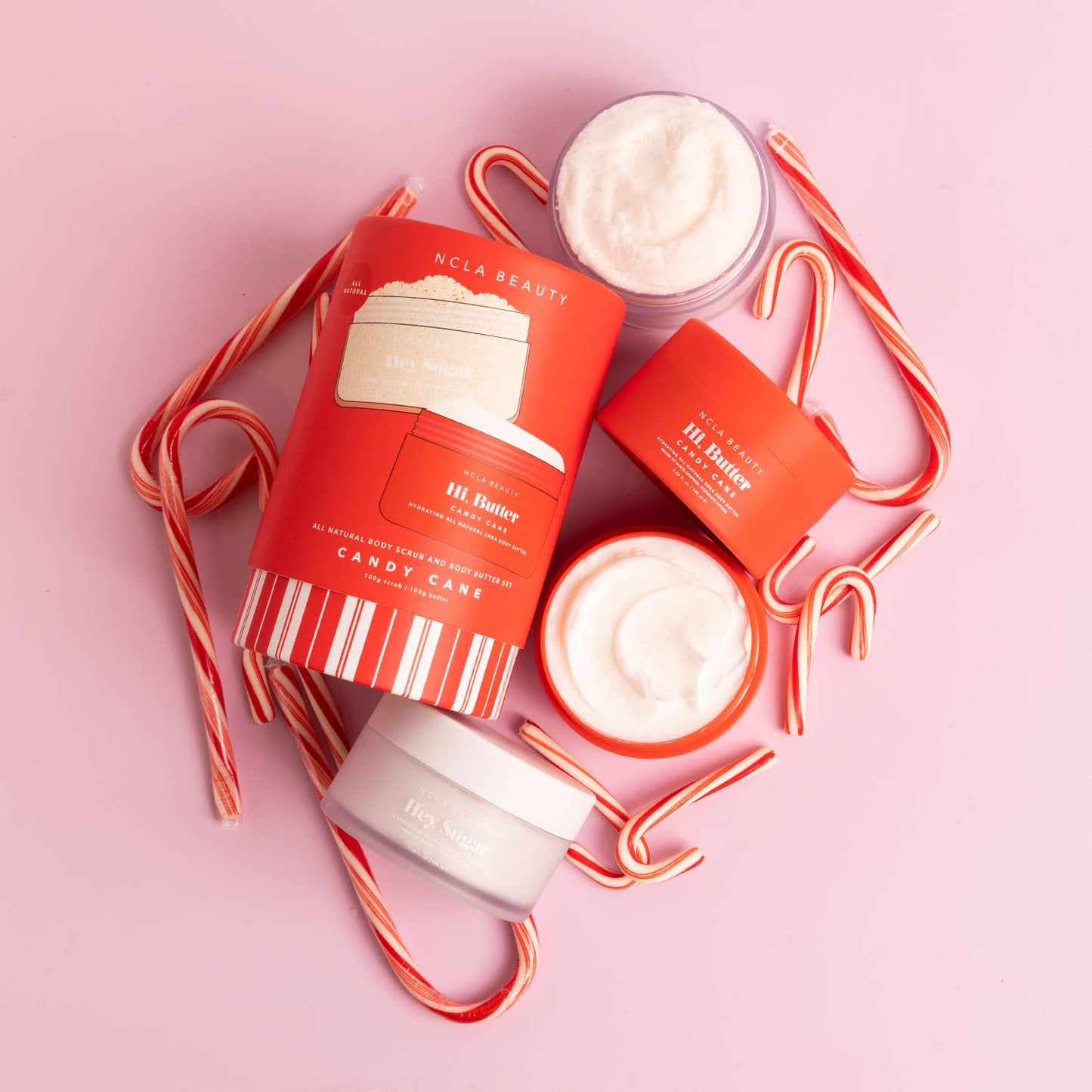 Candy Cane Body Scrub + Body Butter Holiday Gift Set