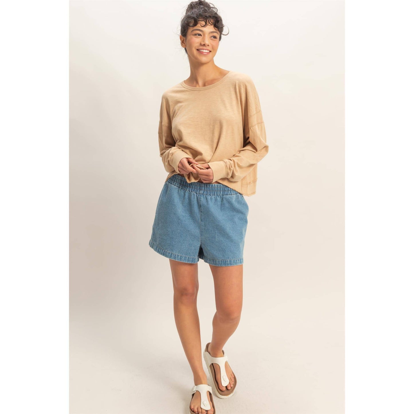 Cross Detail Open Back Long-Sleeve Top