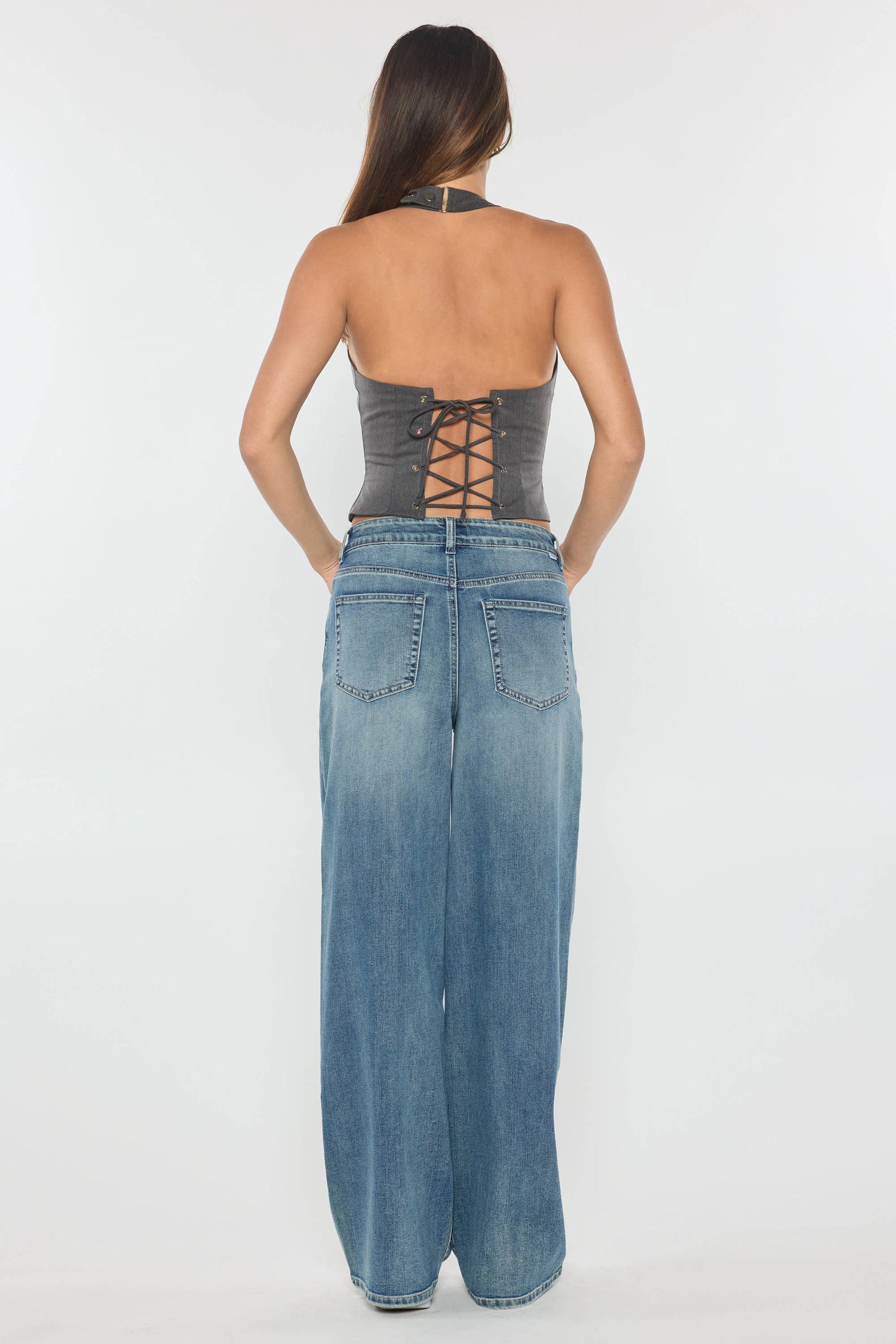 Mid Waist Relaxed Medium Wash Jeans