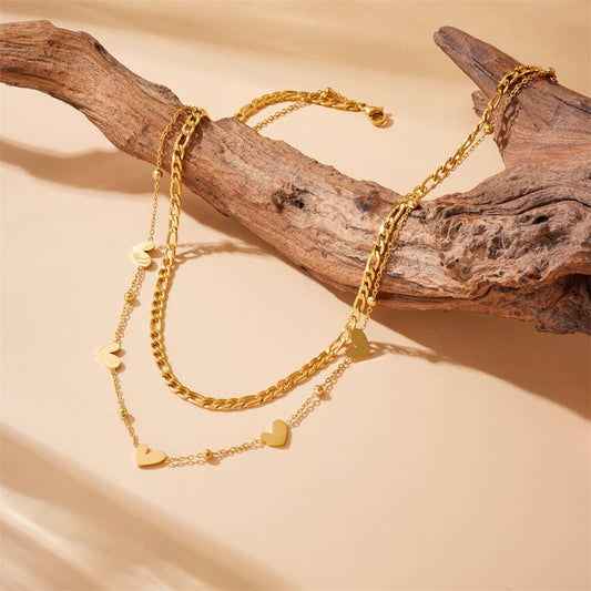 Gold Heart Layered Necklace