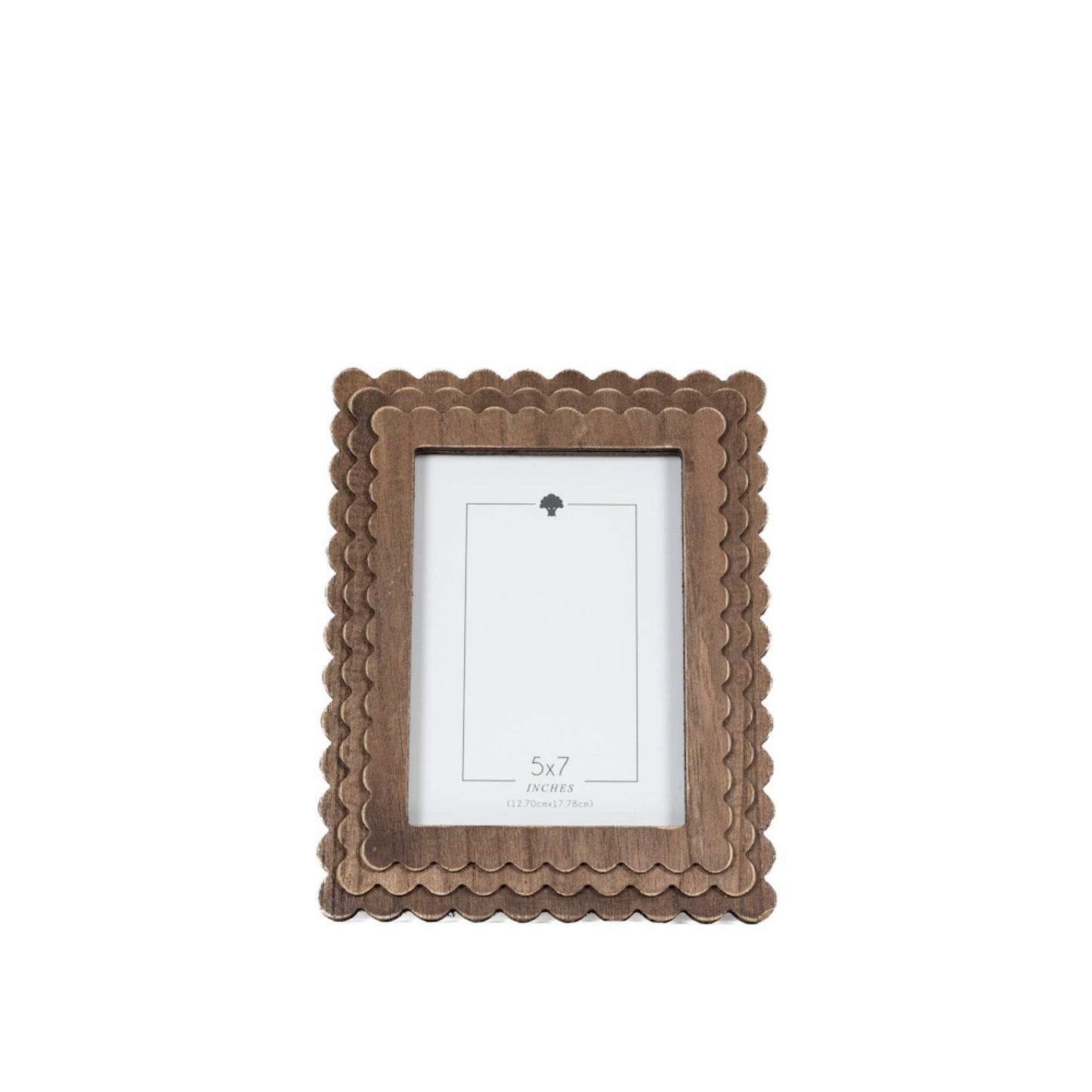 5x7 Espresso Wood Scallop Frame