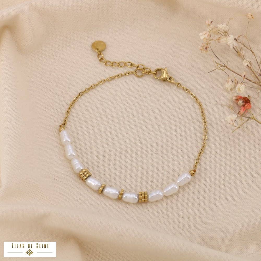 Gold & Pearl Beaded Bracelet